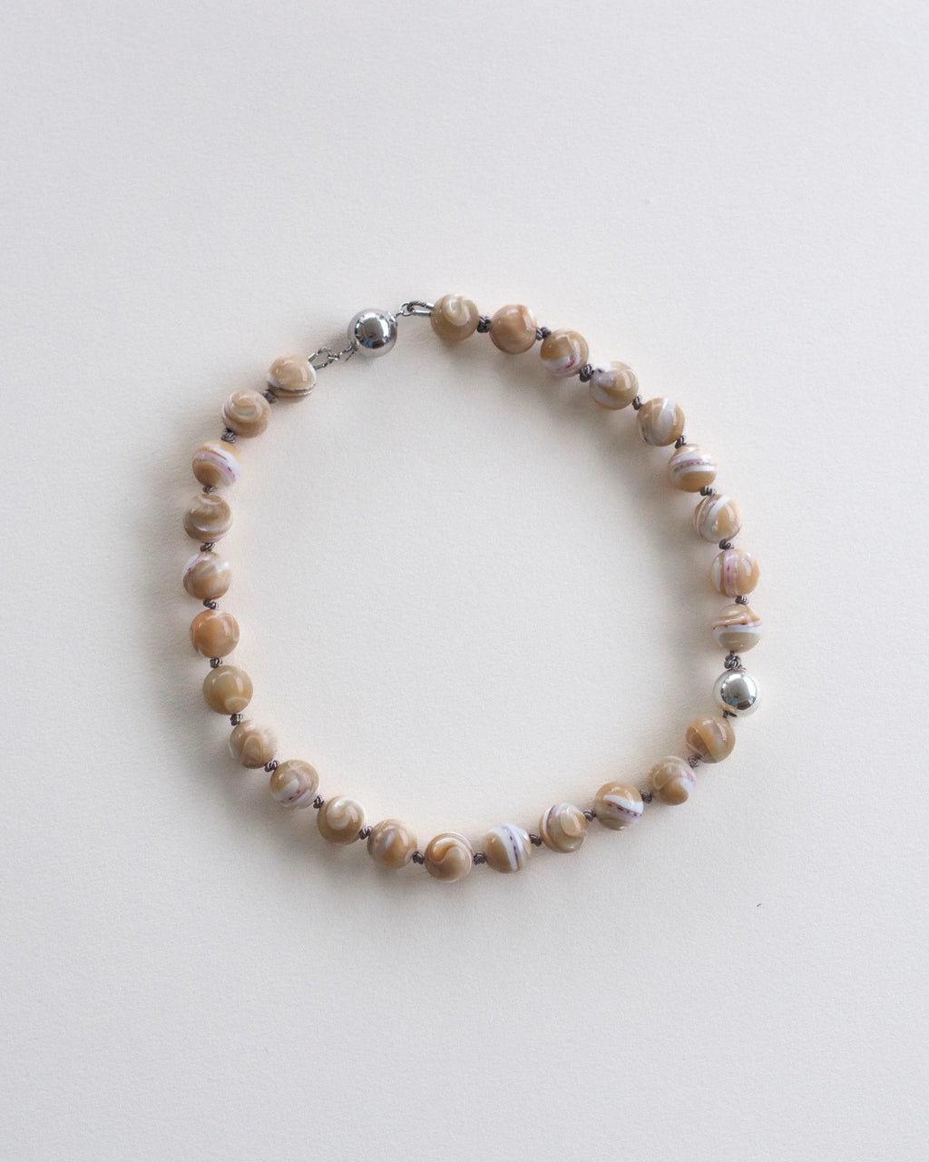 C -ET- C BEAT004 - Brown Mother of Pearl Beaded Necklace