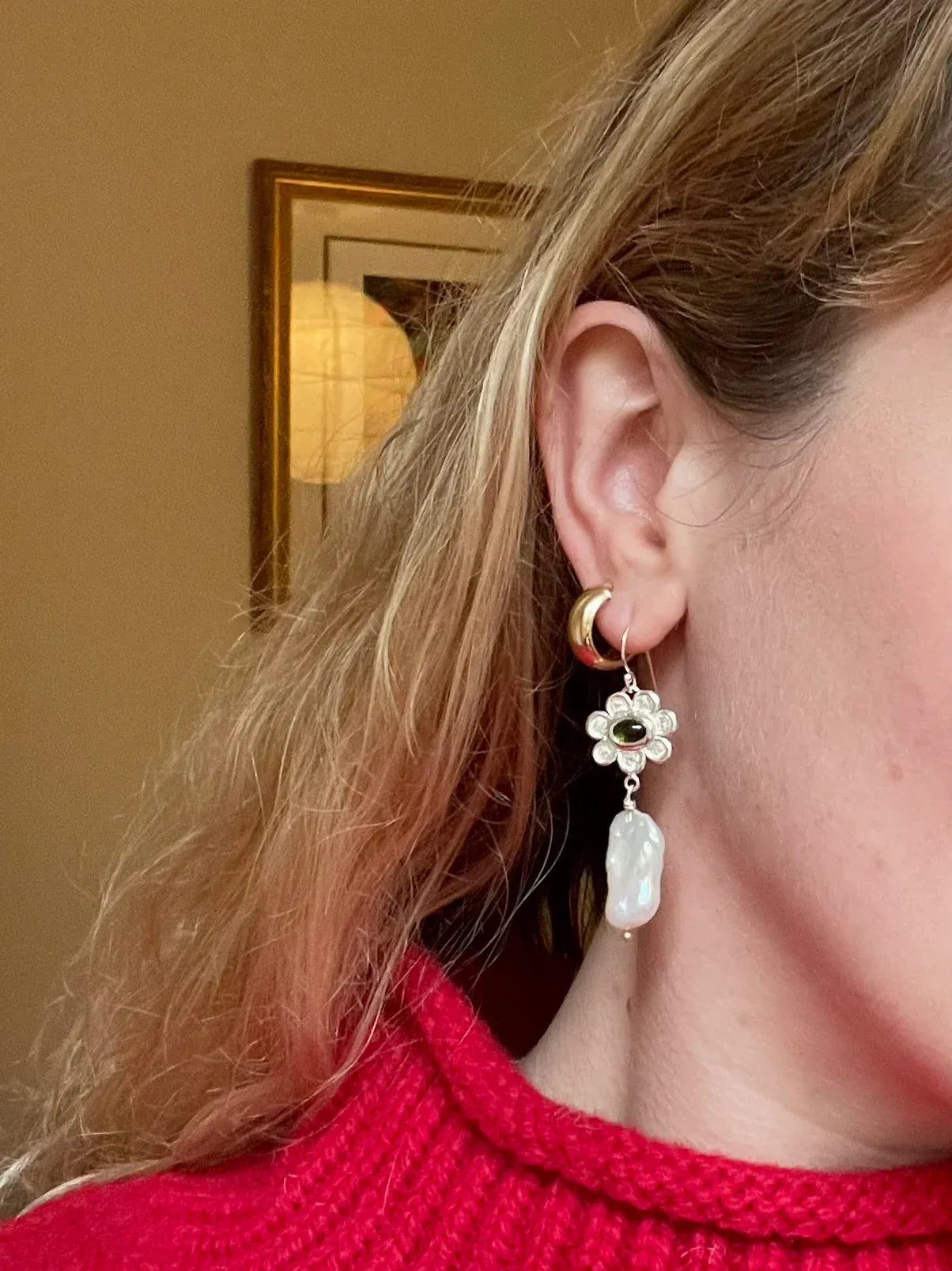 C -ET- C Blossom Pearl Drop Earrings