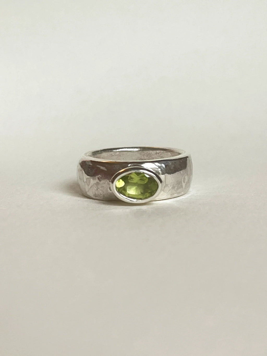 C -ET- C Chunky East West Peridot Ring