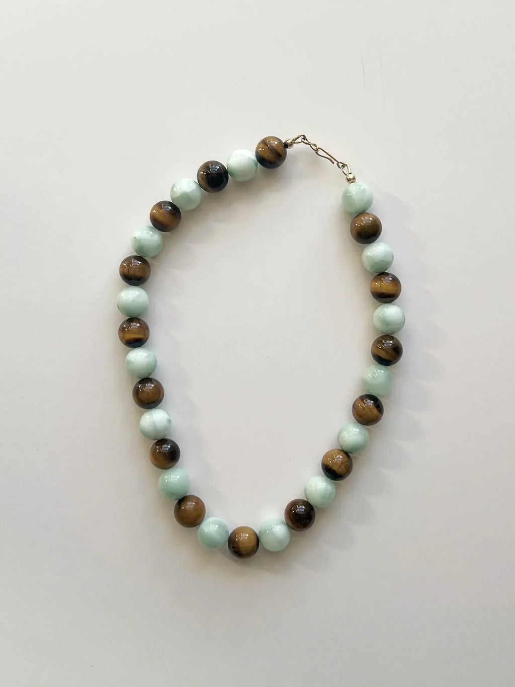 C -ET- C Delphi 004 - Angelite & Tiger Eye Beaded Necklace