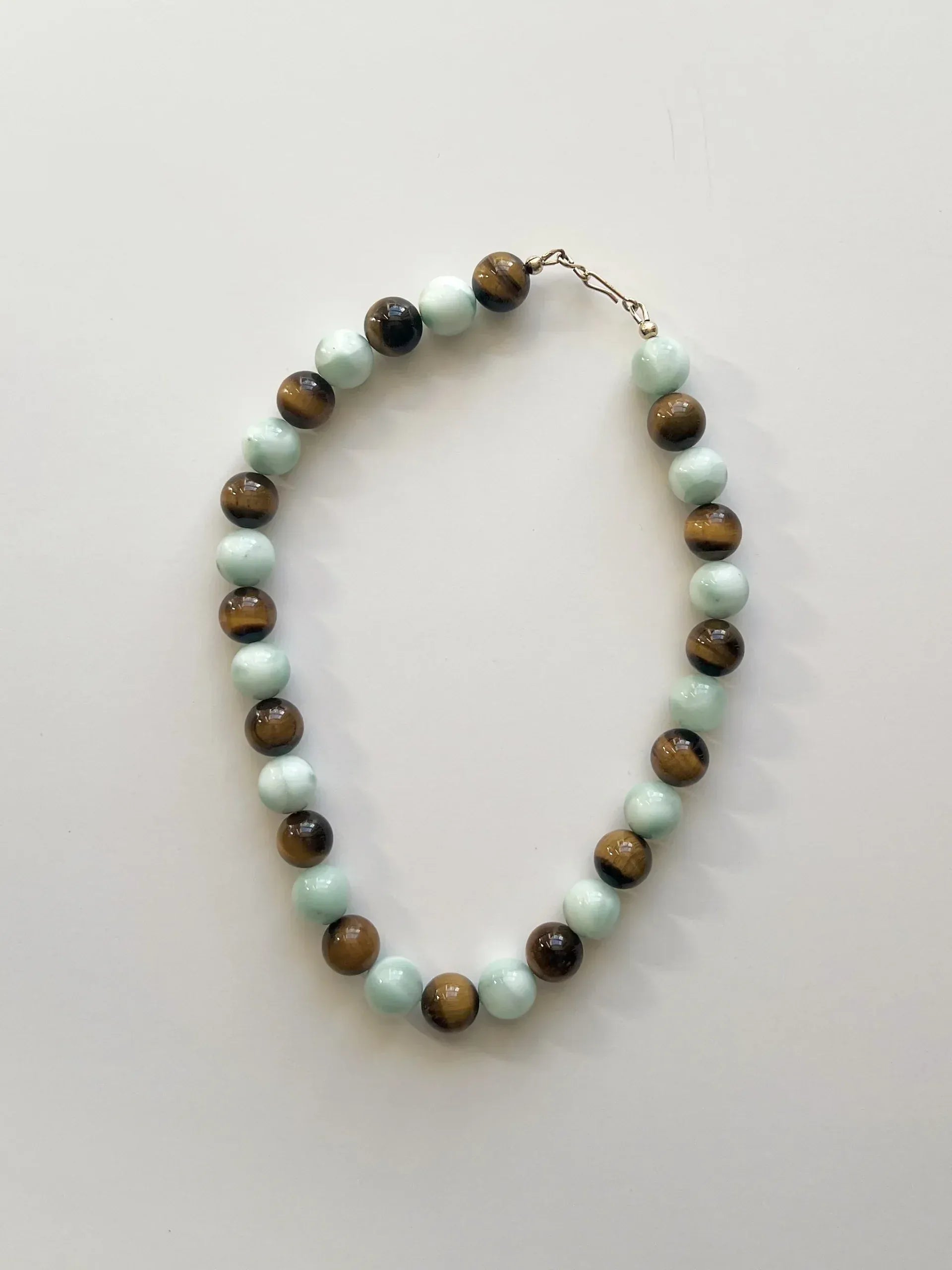 C -ET- C Delphi 004 - Angelite & Tiger Eye Beaded Necklace