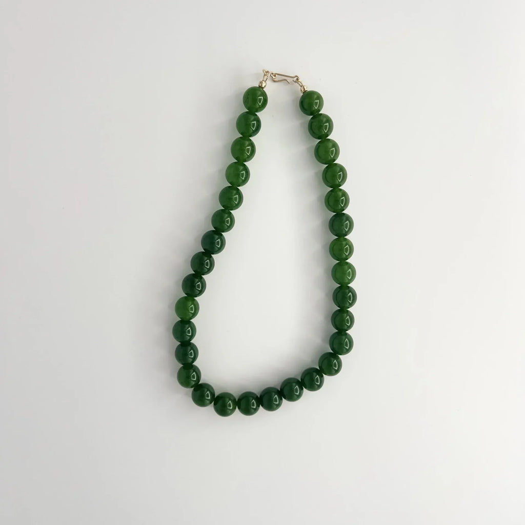 C -ET- C Delphi 005 - Green Malay Jade Beaded Necklace