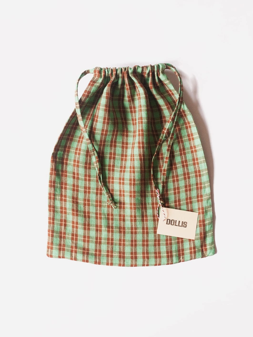 C -ET- C HANDBAG Green Check Drawstring Bag