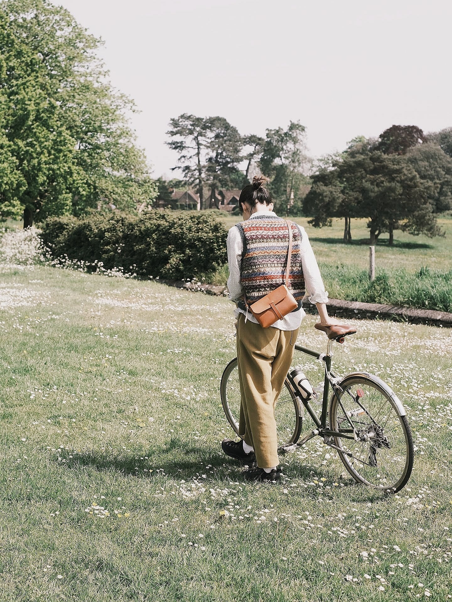 C -ET- C HANDBAG Large Leather Block Bag