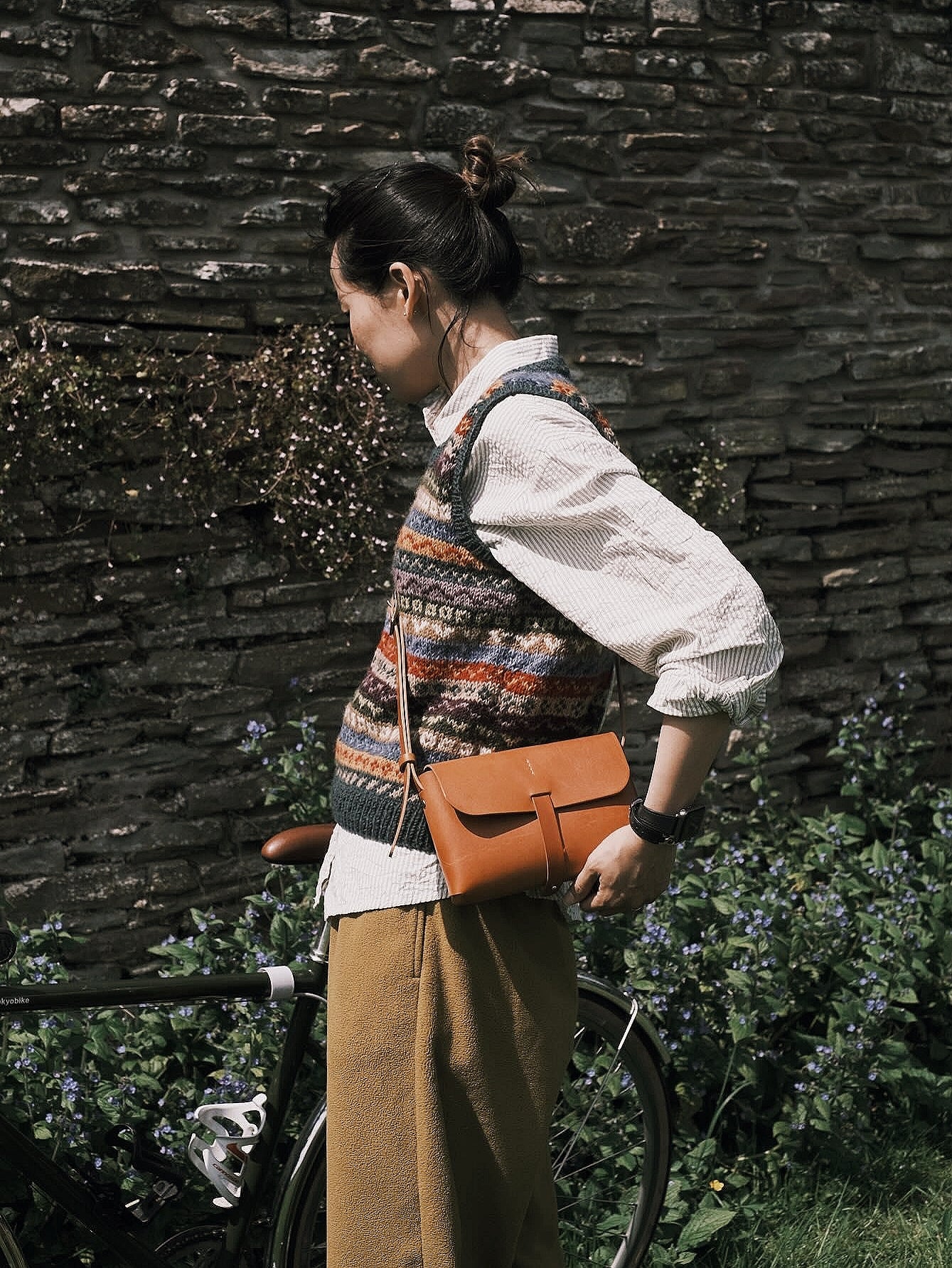 C -ET- C HANDBAG Large Leather Block Bag