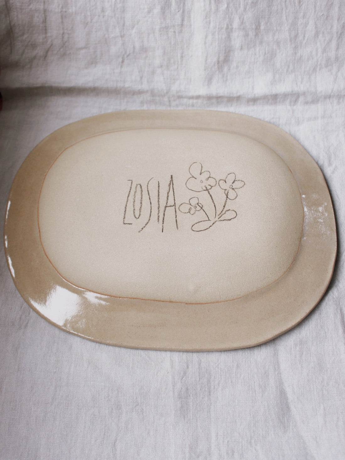 C -ET- C Large flower basket platter