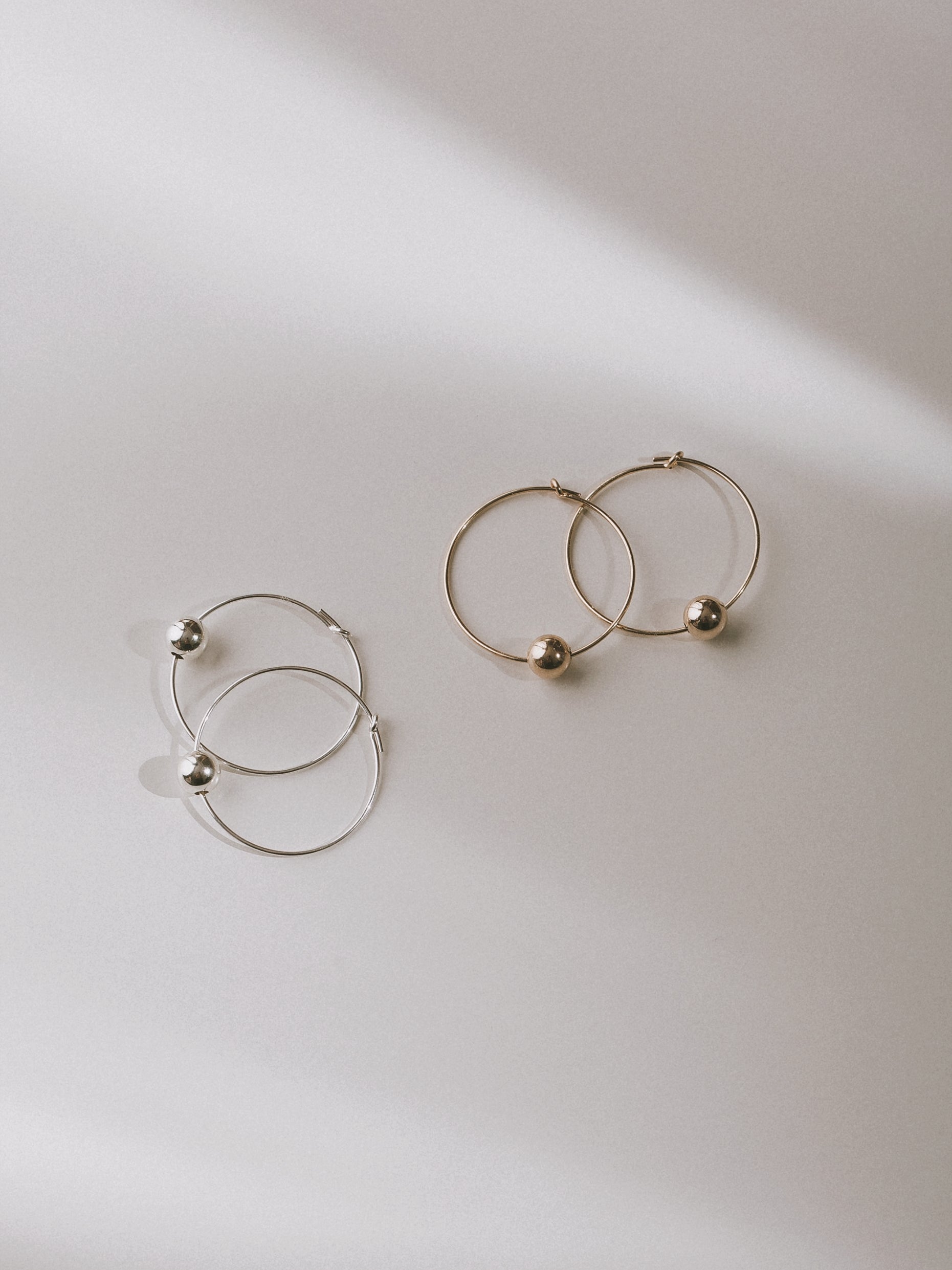 C -ET- C Mini Bauble Hoops in Sterling Silver