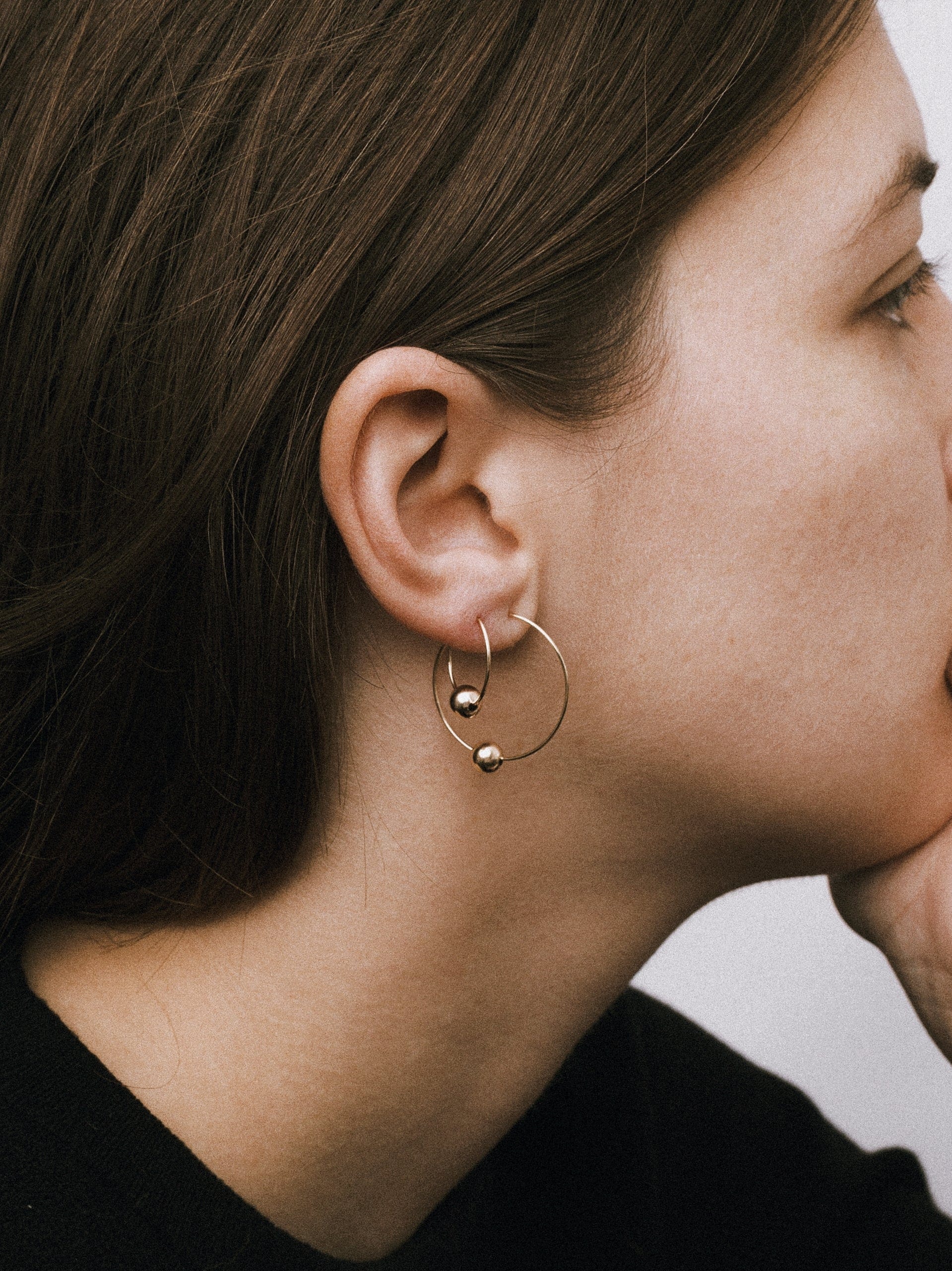 C -ET- C Mini Bauble Hoops in Sterling Silver