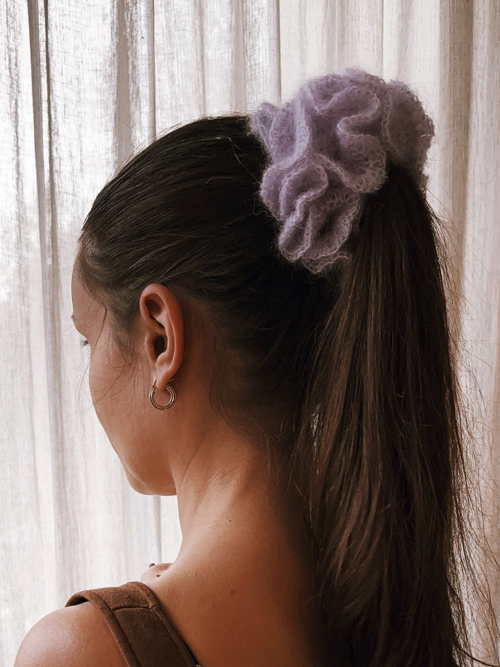 C -ET- C Mohair Lilac Lace Scrunchie