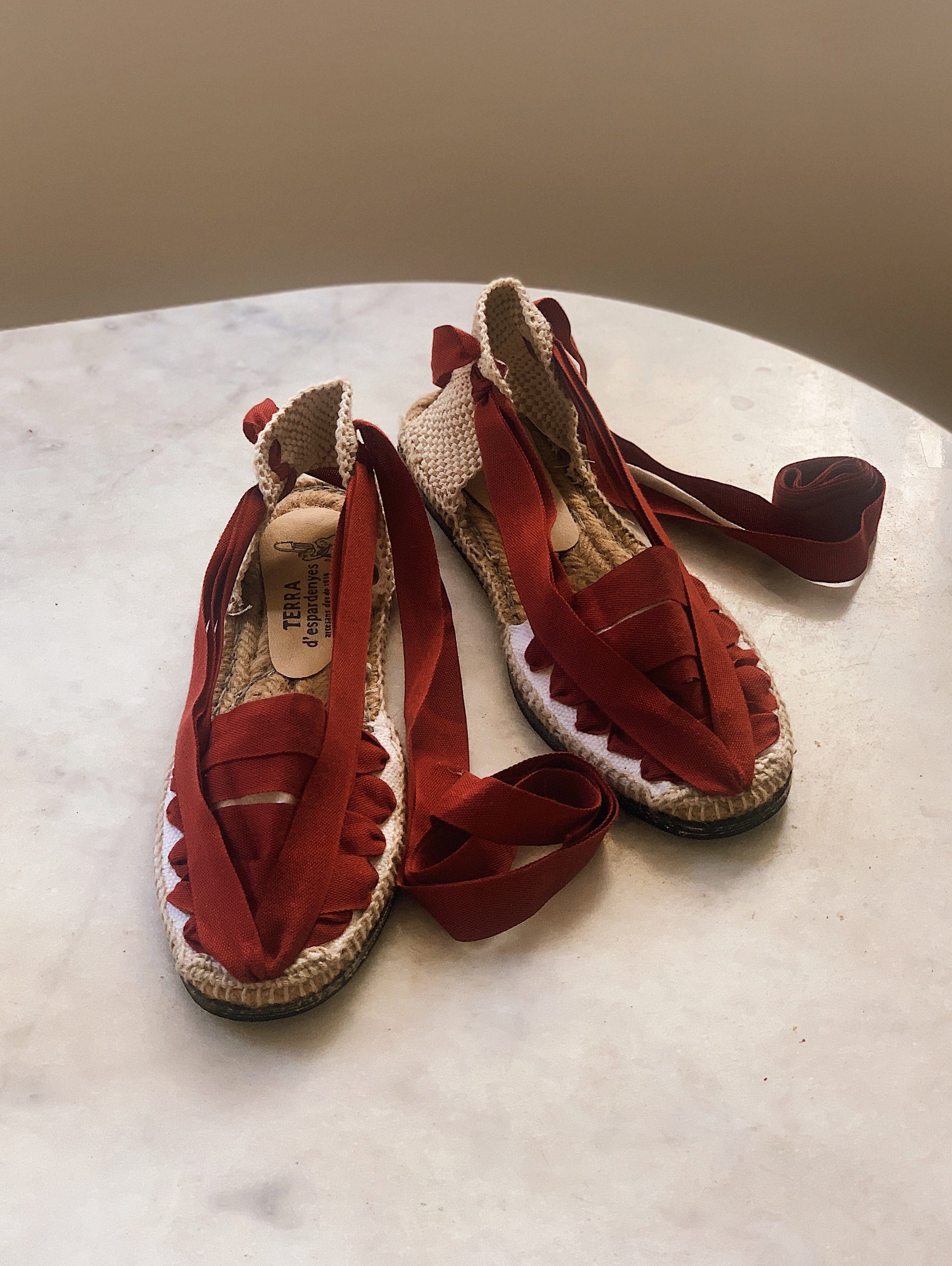 C -ET- C Shoes Pinxo Bordeaux Ribbon Tie Espadrilles