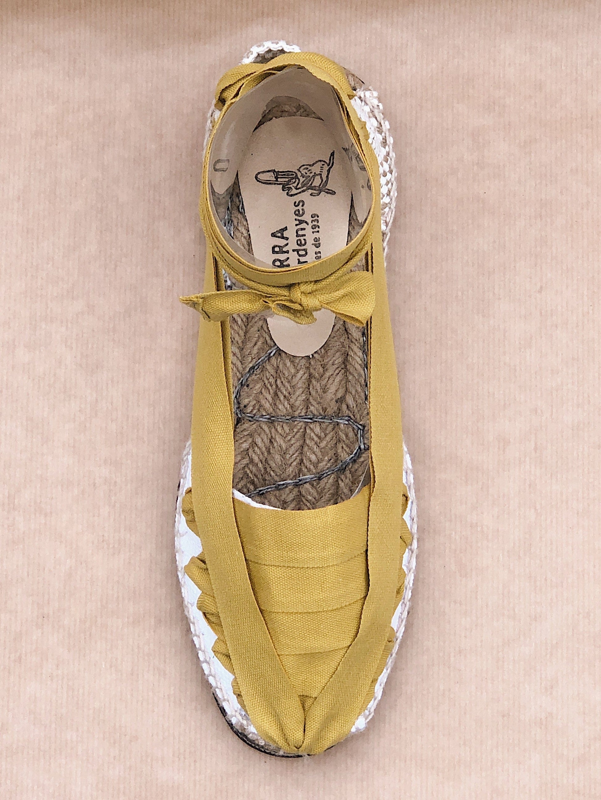 C -ET- C Shoes Pinxo Mustard Ribbon Tie Espadrilles