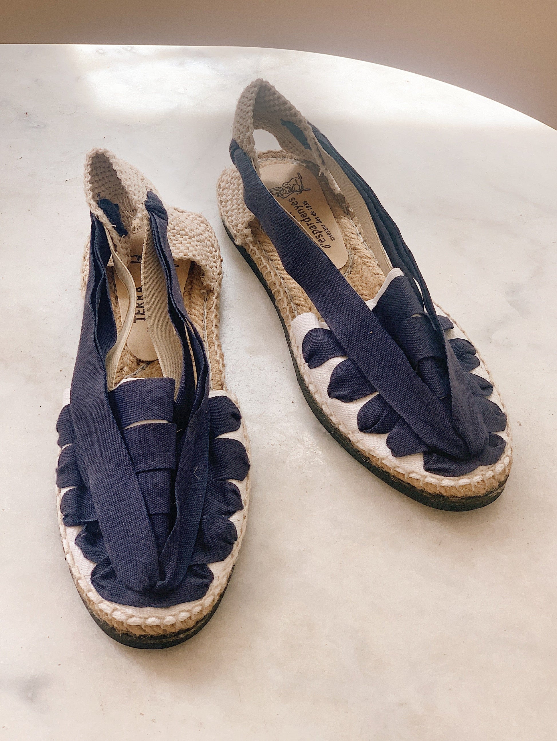 C -ET- C Shoes Pinxo Navy Slip-On Ribbon Espadrilles