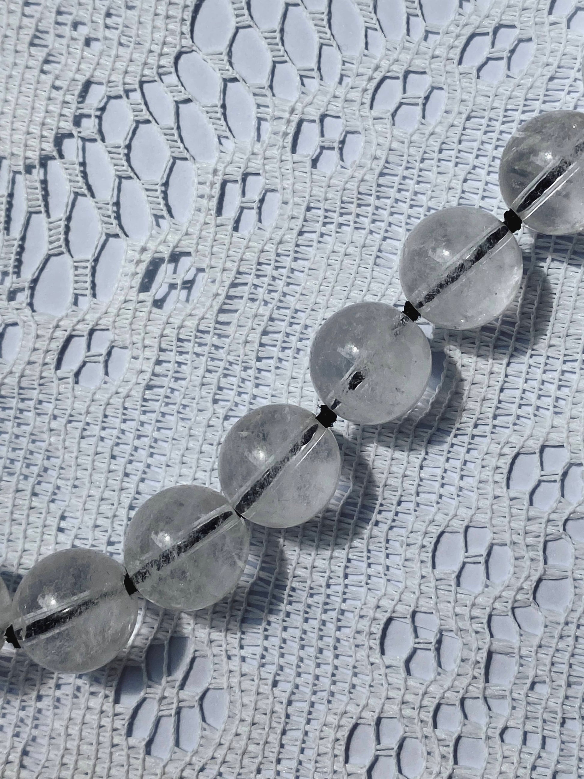 COUPER -ET- COUDRE Necklace Omen #2 - Crackle Quartz + Black Silk Necklace