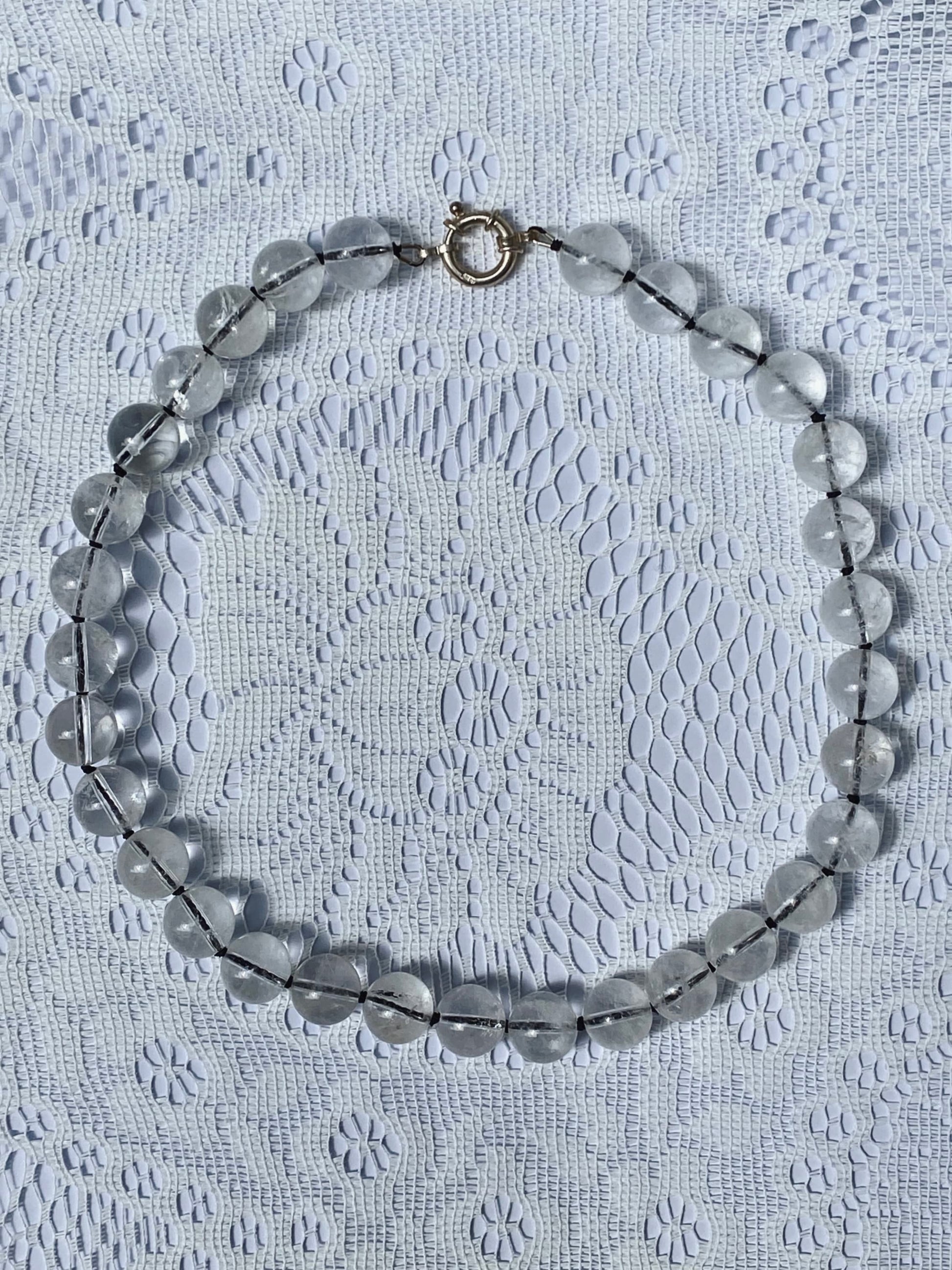 COUPER -ET- COUDRE Necklace Omen #2 - Crackle Quartz + Black Silk Necklace