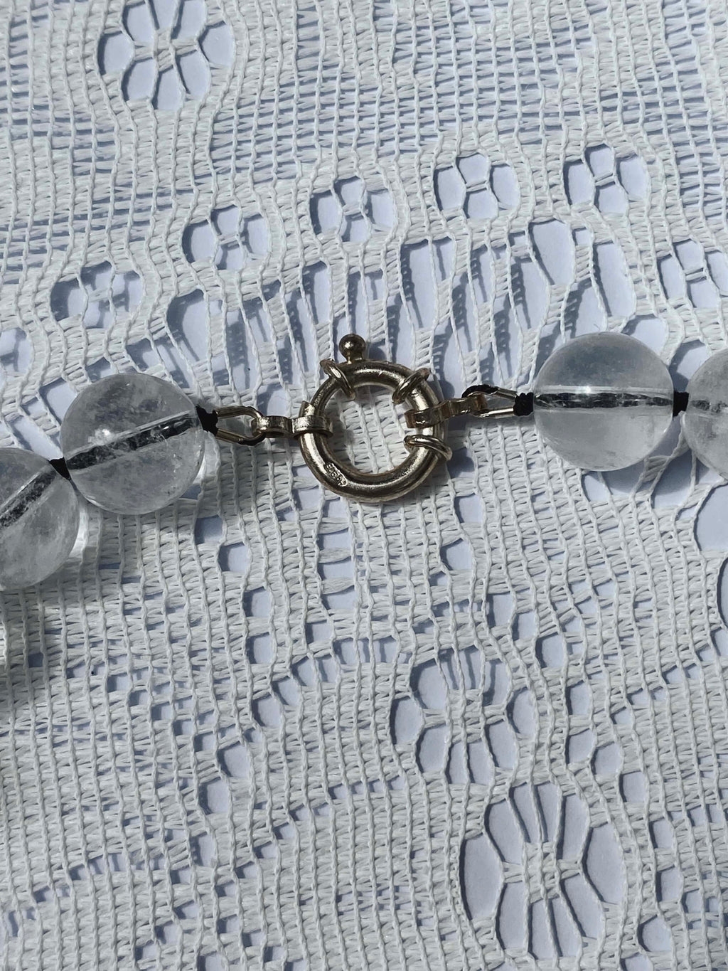 COUPER -ET- COUDRE Necklace Omen #2 - Crackle Quartz + Black Silk Necklace