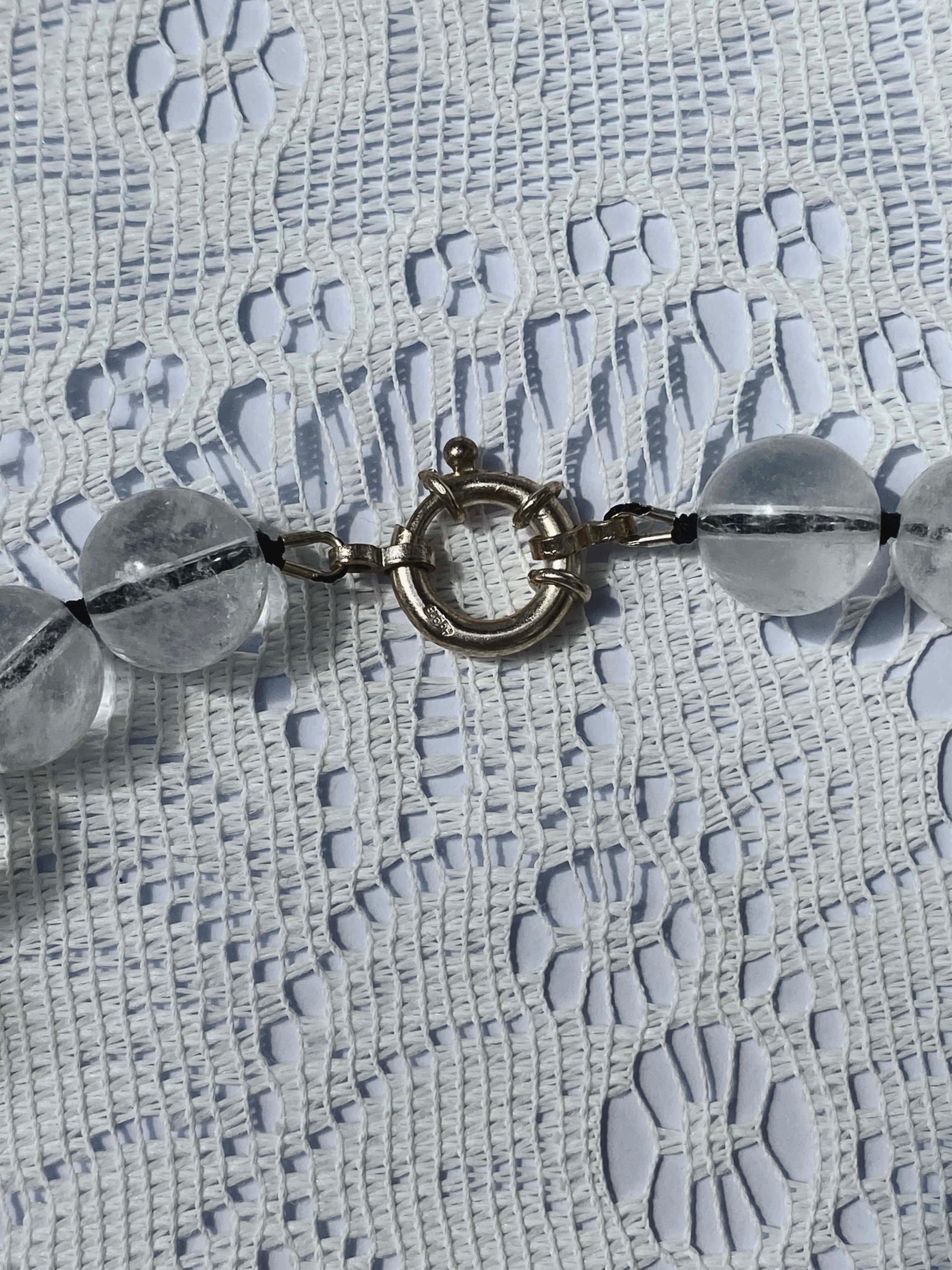 COUPER -ET- COUDRE Necklace Omen #2 - Crackle Quartz + Black Silk Necklace