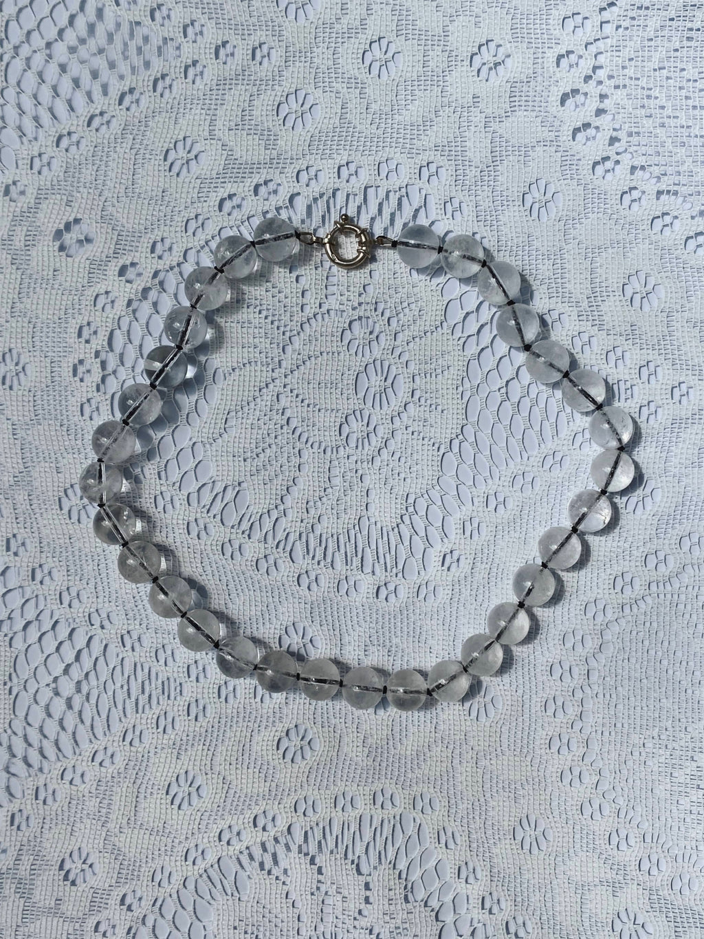 COUPER -ET- COUDRE Necklace Omen #2 - Crackle Quartz + Black Silk Necklace