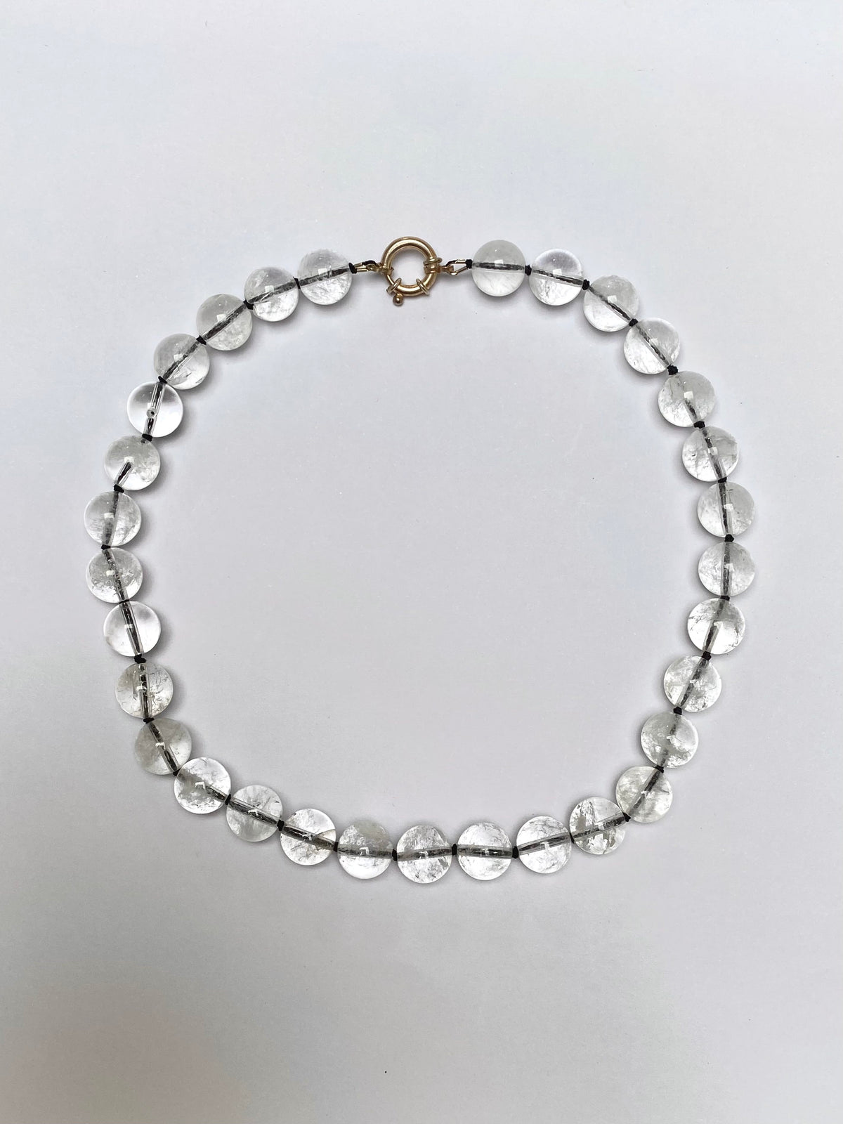 COUPER -ET- COUDRE Necklace Omen #2 - Crackle Quartz + Black Silk Necklace