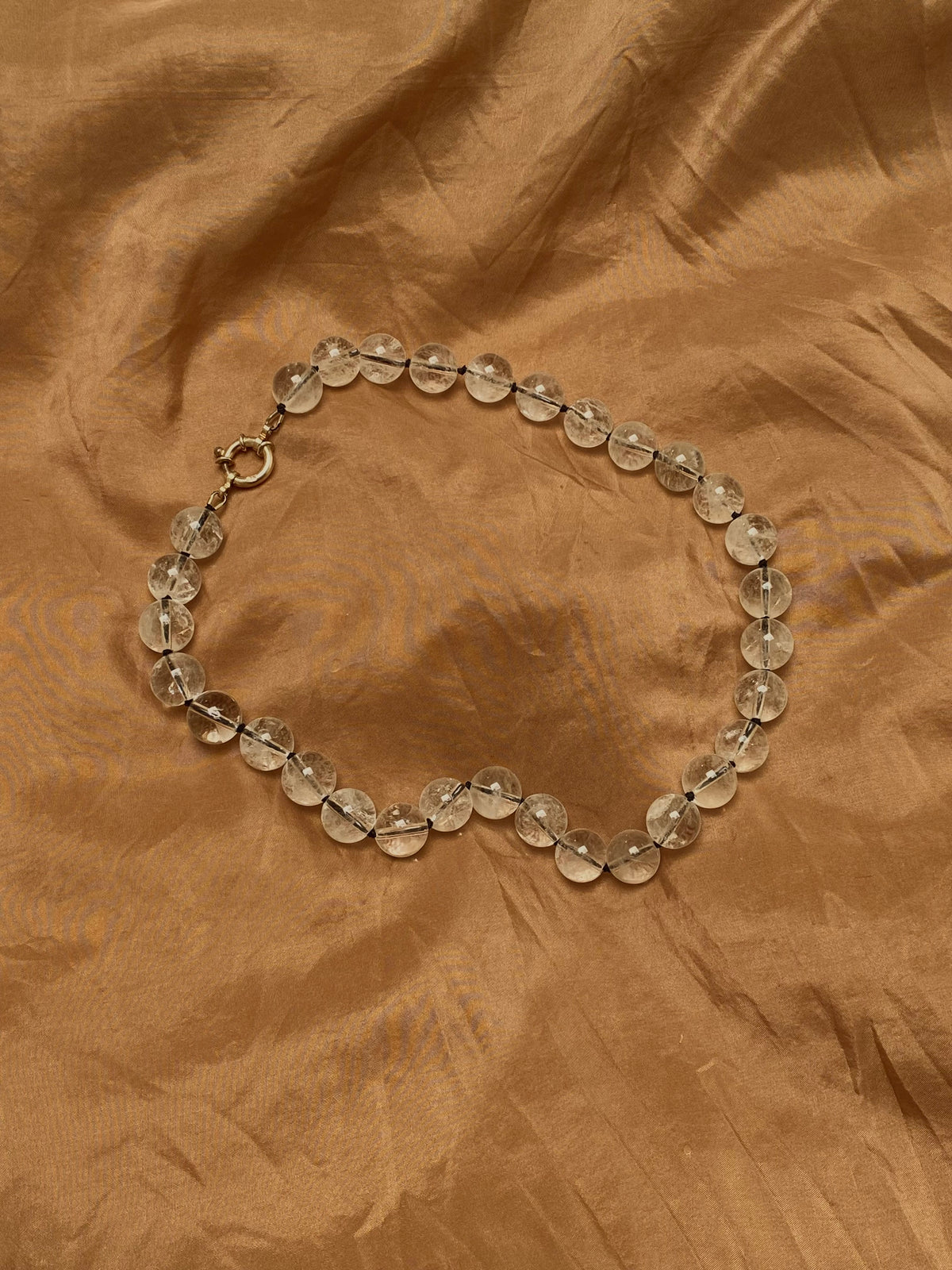 COUPER -ET- COUDRE Necklace Omen #2 - Crackle Quartz + Black Silk Necklace