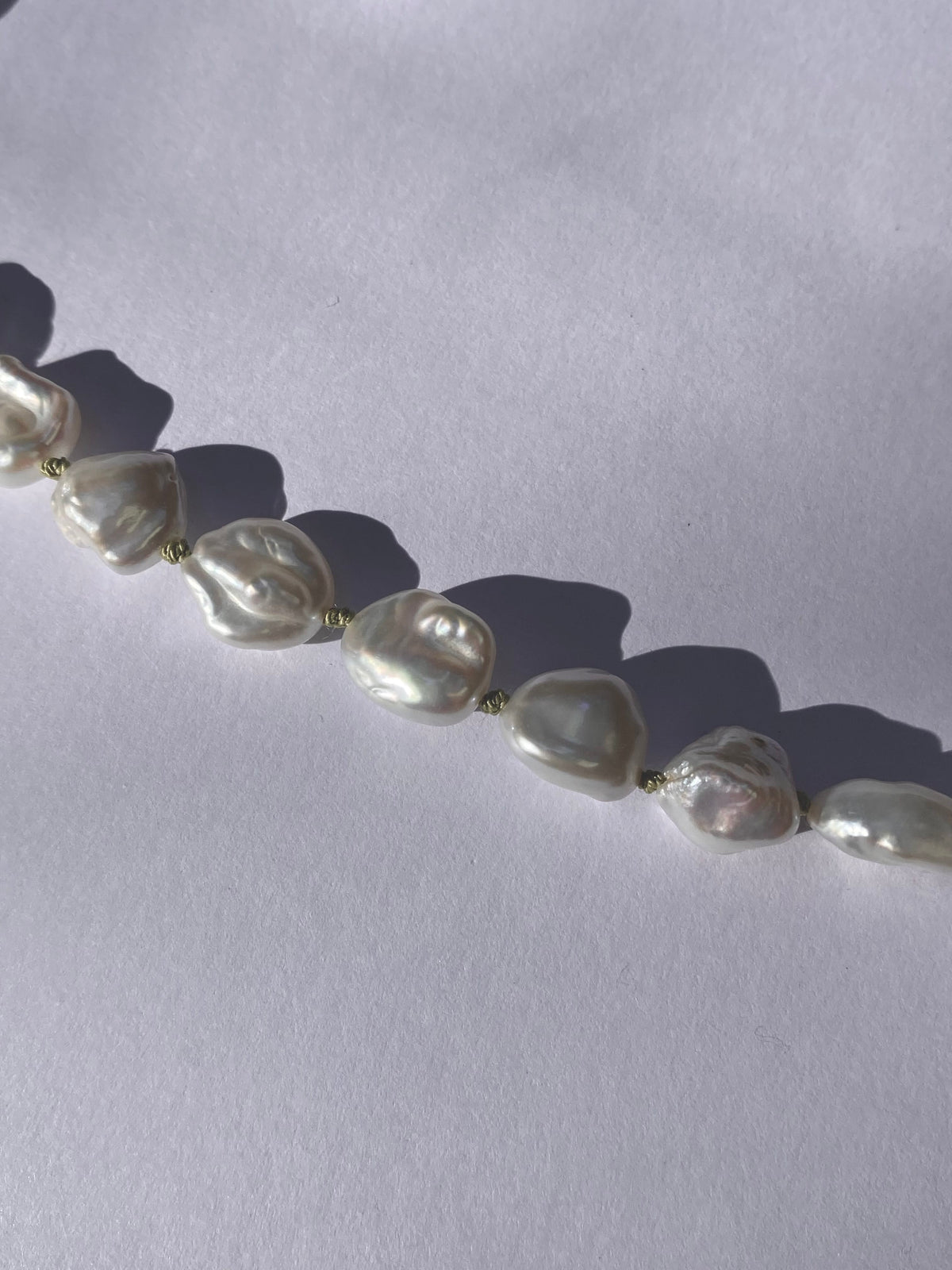 COUPER -ET- COUDRE Necklace Omen #7 - Freshwater Pearl + Green Silk Thread Necklace
