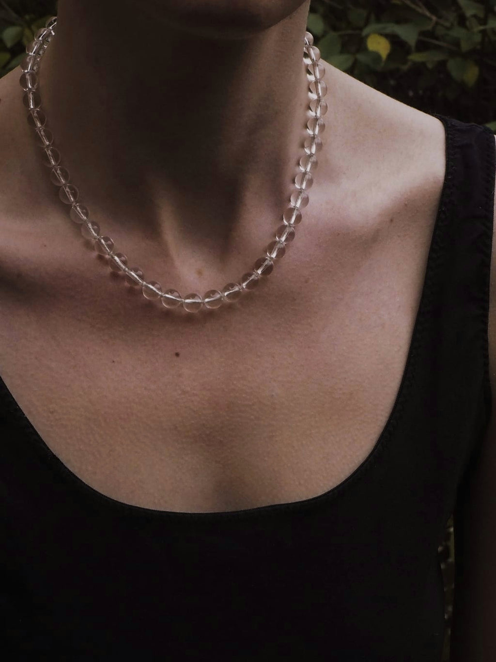 COUPER -ET- COUDRE Necklace Penumbra - Clear Quartz + White Silk Necklace