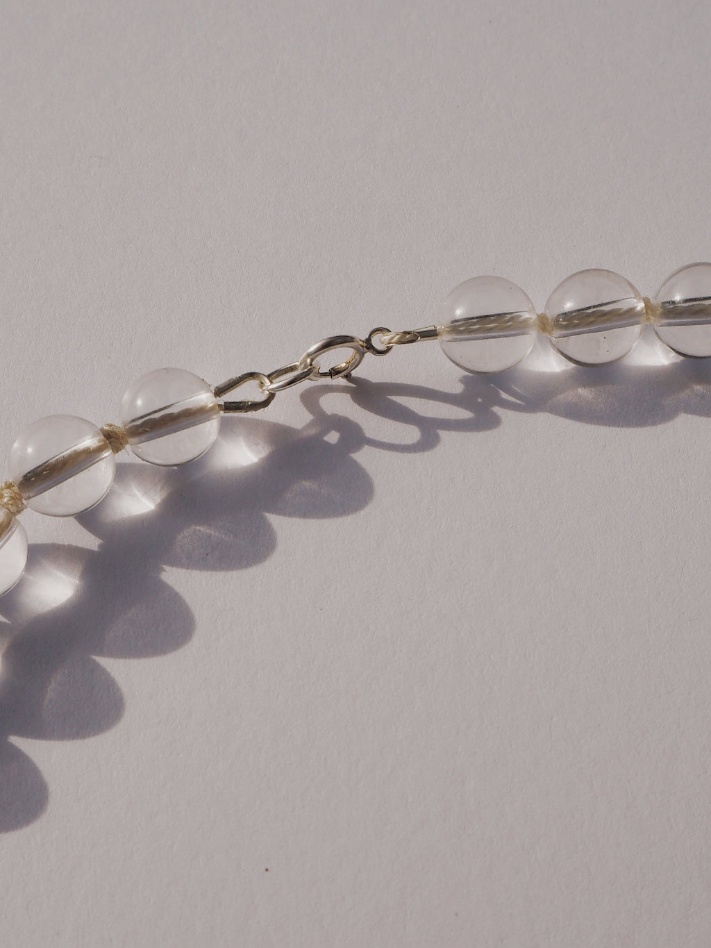 COUPER -ET- COUDRE Necklace Penumbra - Clear Quartz + White Silk Necklace