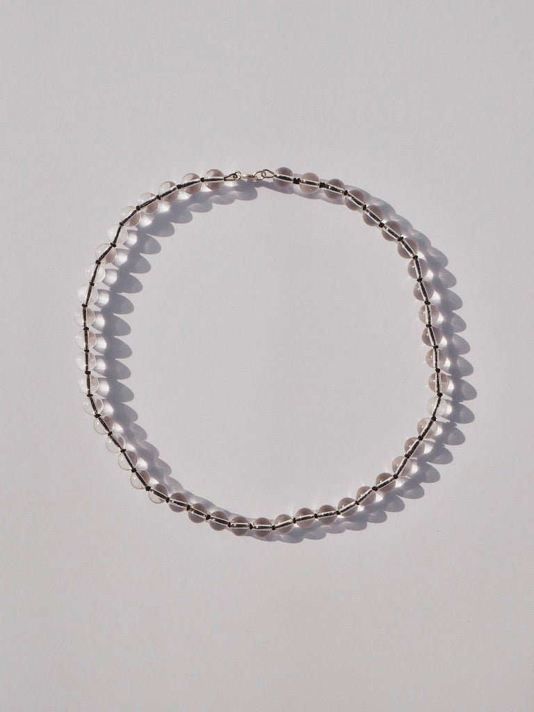 COUPER -ET- COUDRE Necklace Umbra - Clear Quartz + Black Silk Necklace