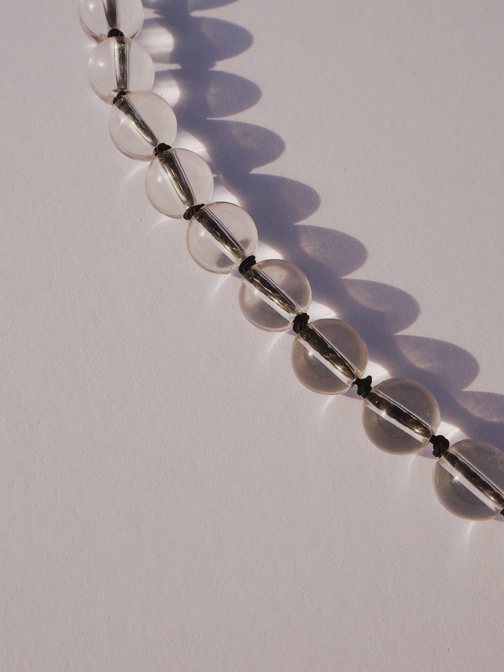COUPER -ET- COUDRE Necklace Umbra - Clear Quartz + Black Silk Necklace