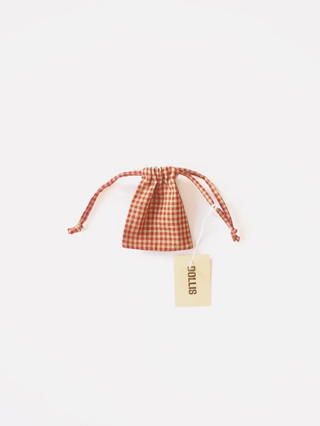Dollis Goods HANDBAG Small Red & Citrus Check Drawstring Bag