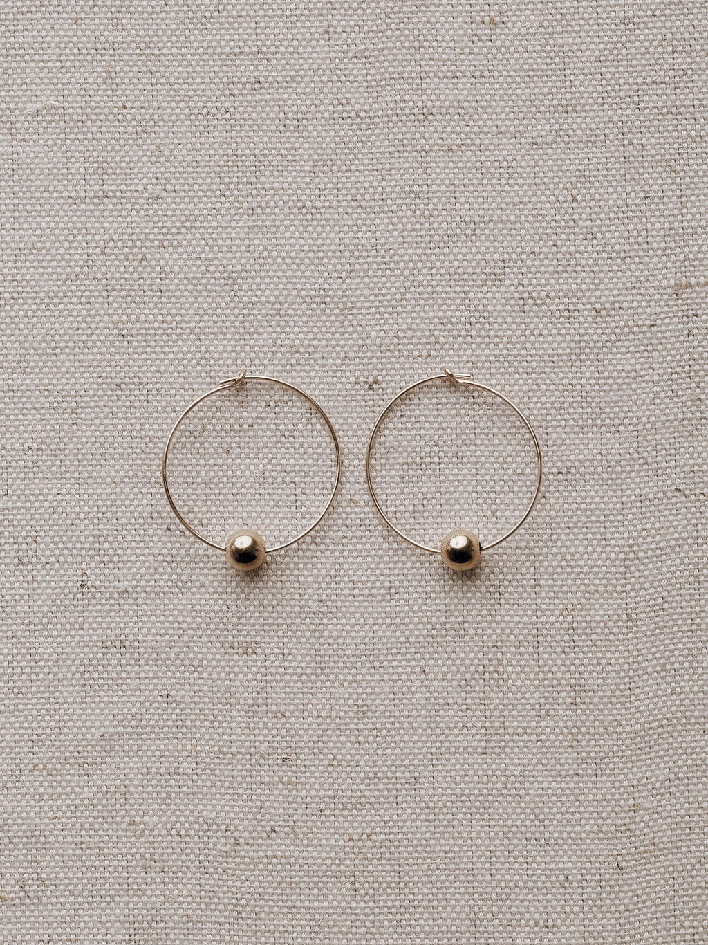 Emily Georgina Jones Jewellery Bauble Hoops in Gold Fill