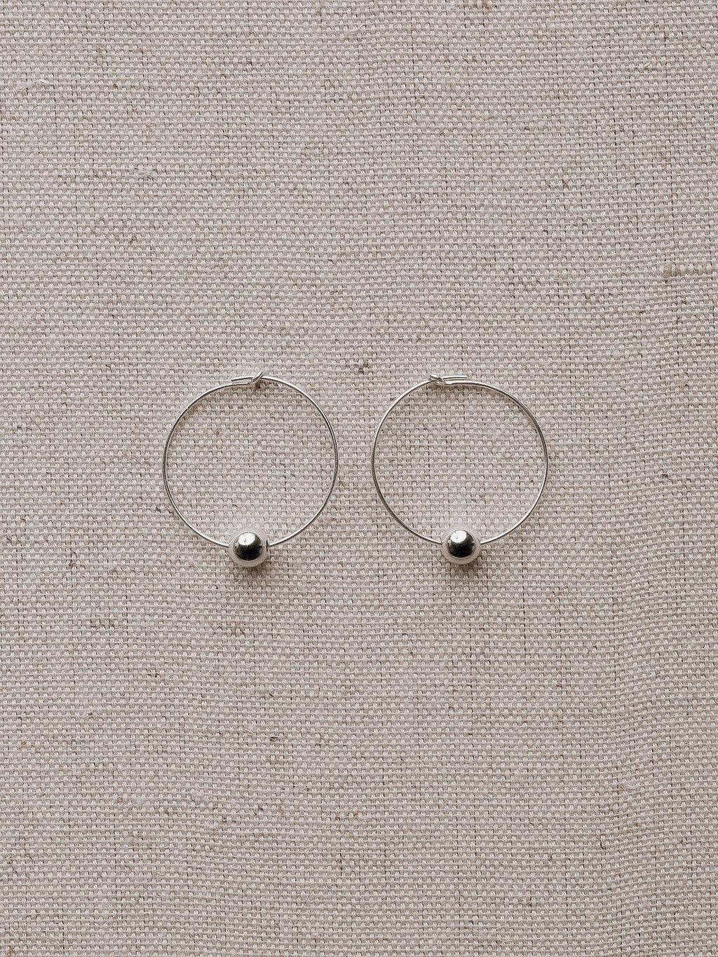Emily Georgina Jones Jewellery Bauble Hoops in Sterling Silver