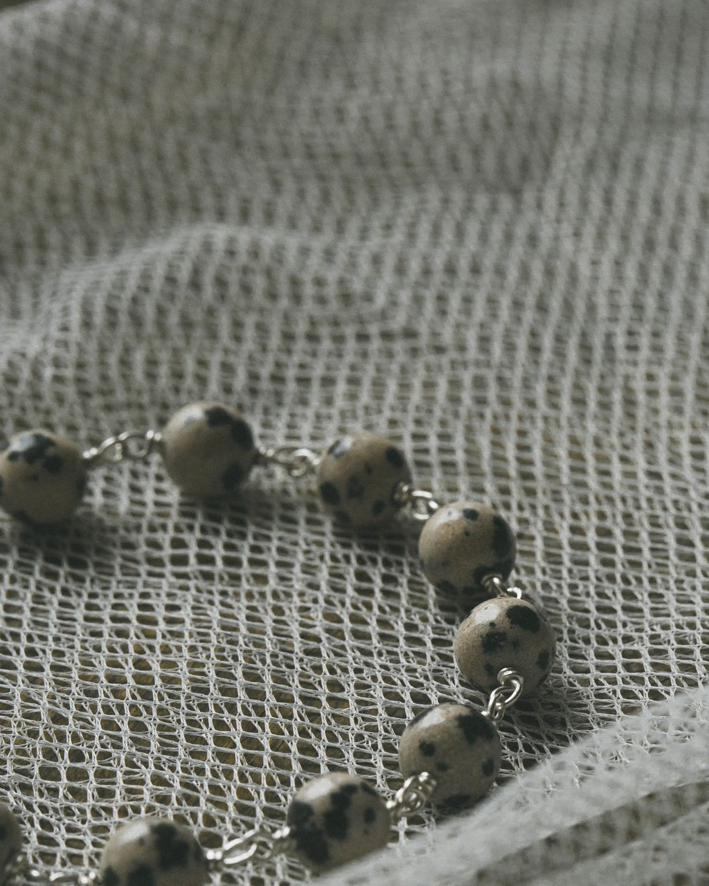 Emily Georgina Jones Jewellery Dalmatian Jasper Sterling Silver Beaded Bracelet