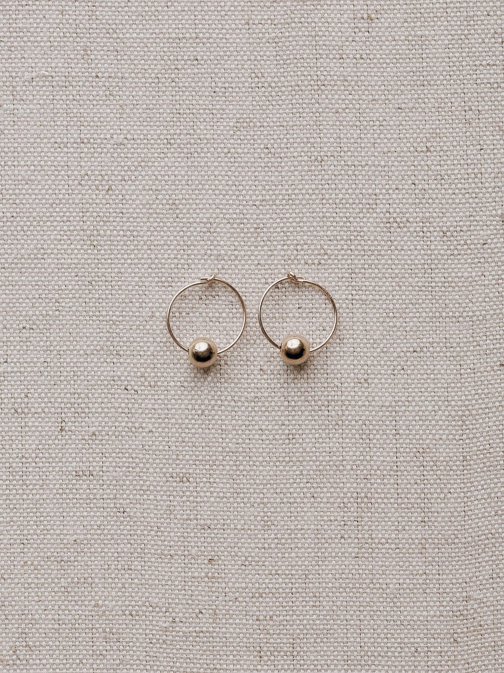 Emily Georgina Jones Jewellery Mini Bauble Hoops in Gold Fill