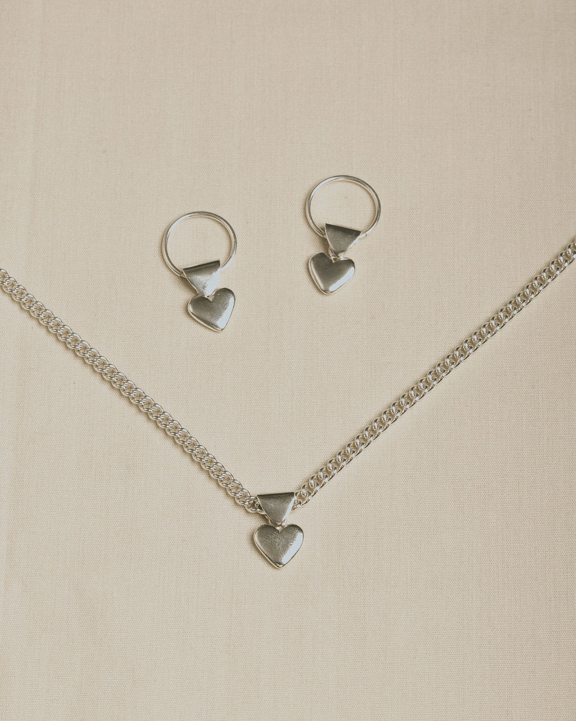 Emily Georgina Jones Jewellery Votive Heart Earrings in Silver