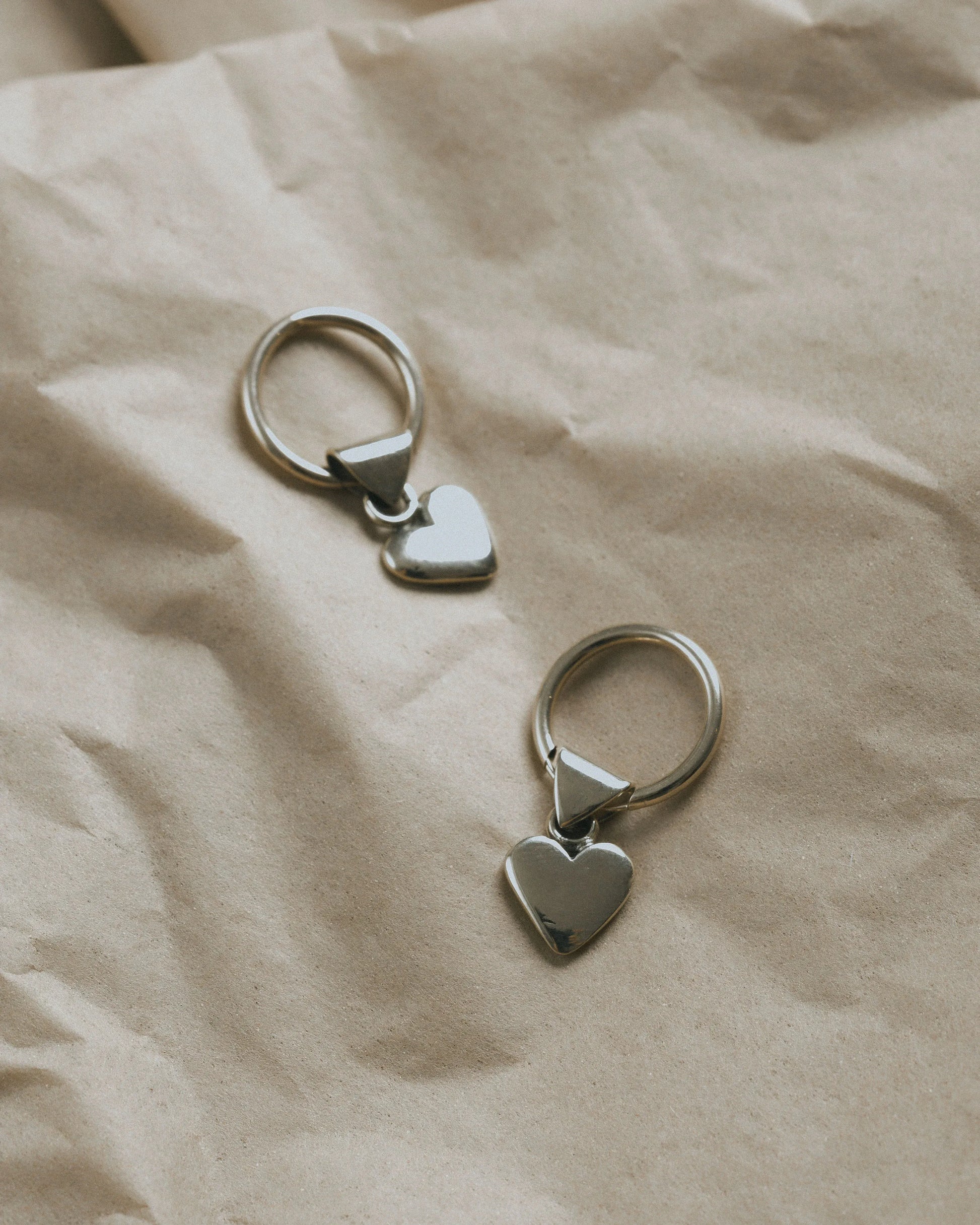Emily Georgina Jones Jewellery Votive Heart Earrings in Silver