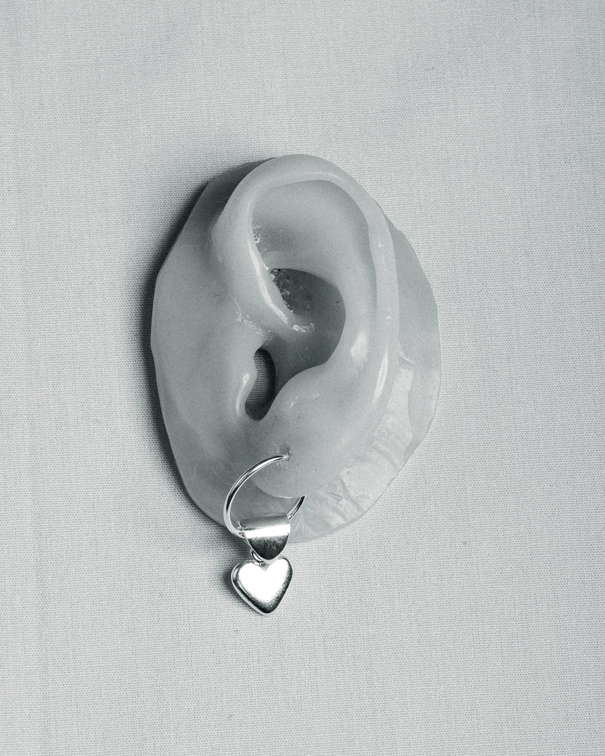 Emily Georgina Jones Jewellery Votive Heart Earrings in Silver