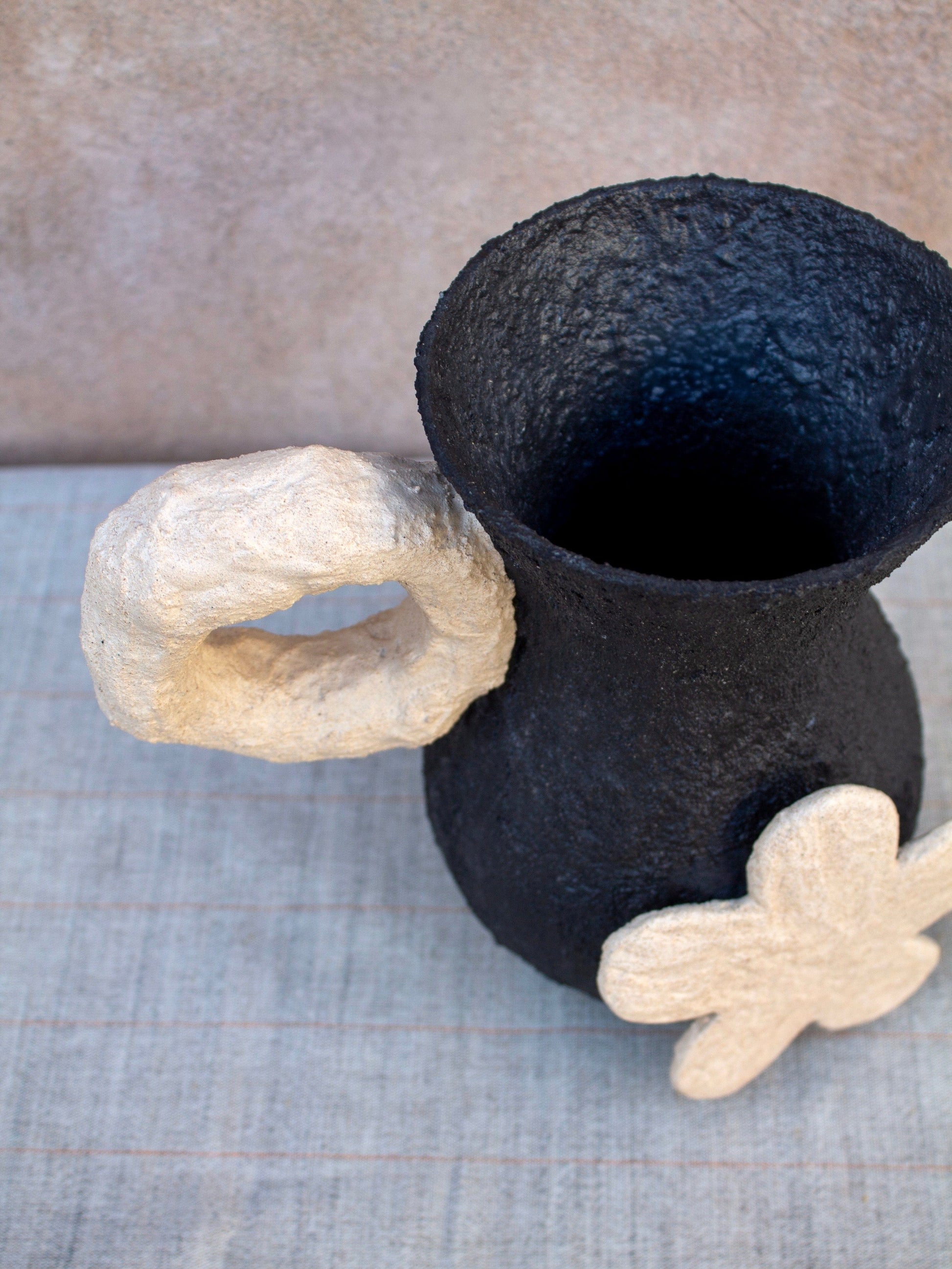 july studio vase Black & Beige Floral Vase