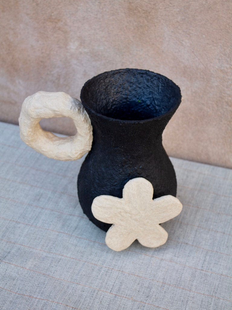 july studio vase Black & Beige Floral Vase