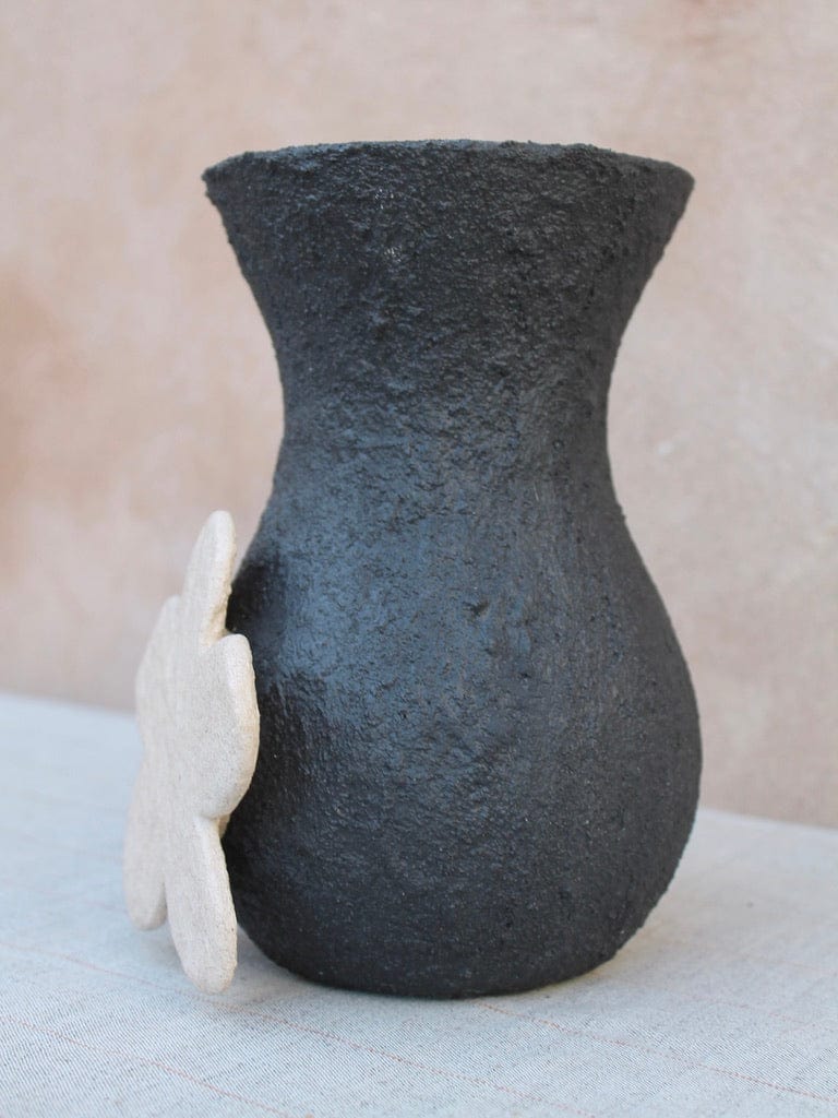 july studio vase Black & Beige Floral Vase