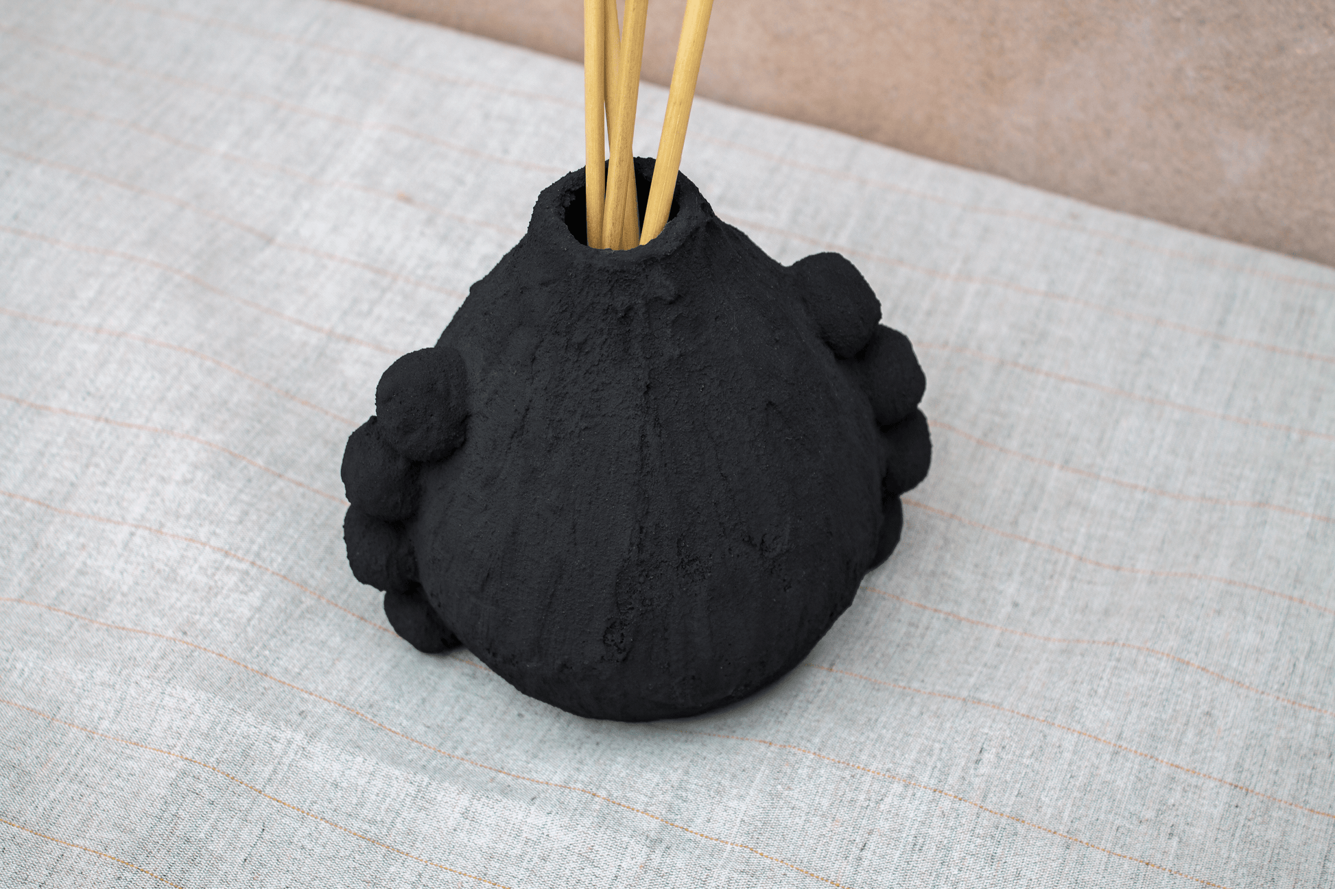 july studio vase Charcoal Bumpy Stem Vase